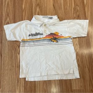 VINTAGE Y2K GUM BALLS WHITE SURFER GRAPHIC POLO SHIRT BOYS SIZE 4T 100% COTTON